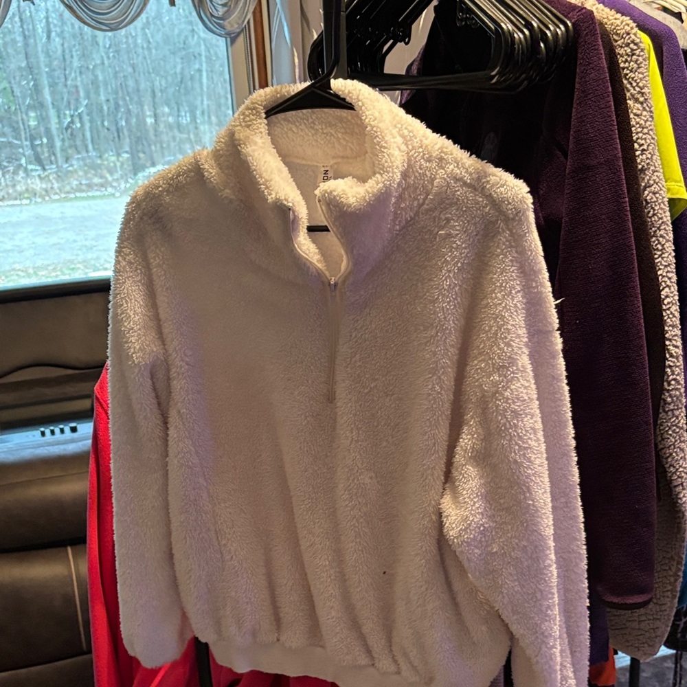 Cozy White Fleece Pullover